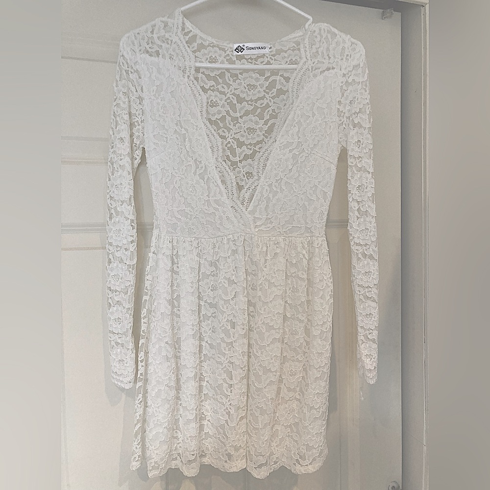Like new white lace small dress